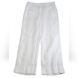 J Jill Love Linen White Wide Leg Pants Sz 12 Missy